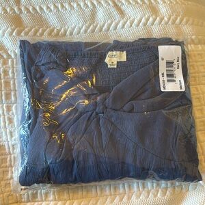 Navy Front Tie Ruffle Sleeve Maternity Midi Dress